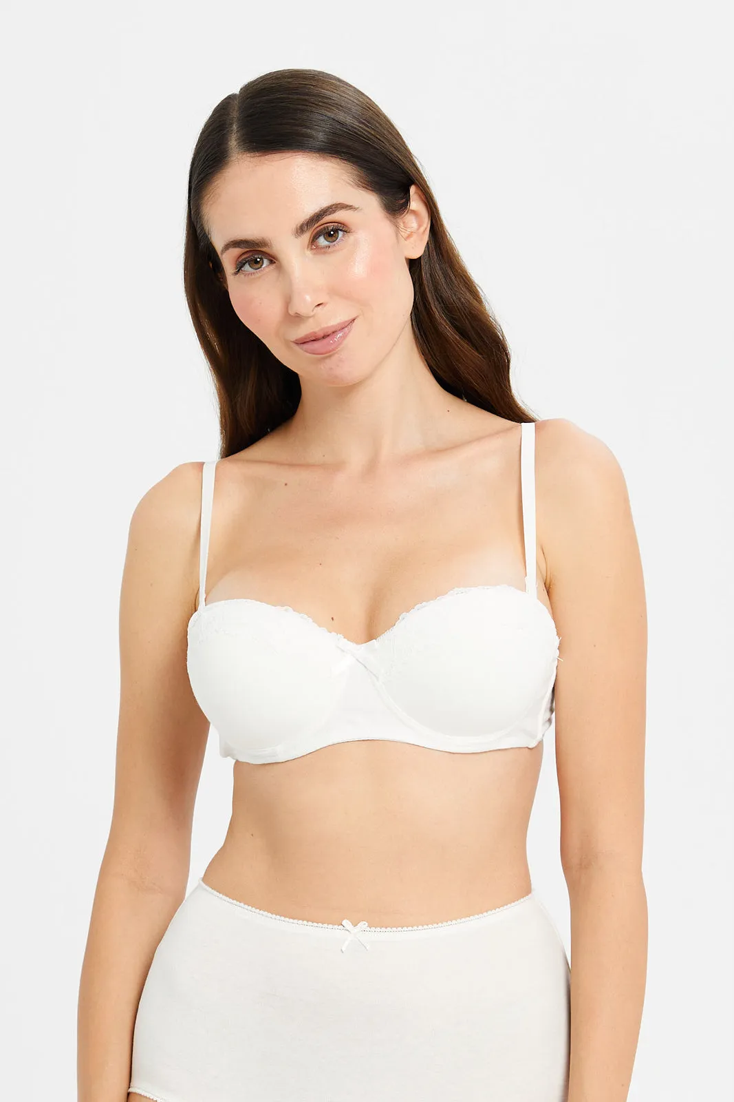 Women Yellow And Ivory Balconette Bra Set (Pack of 2)