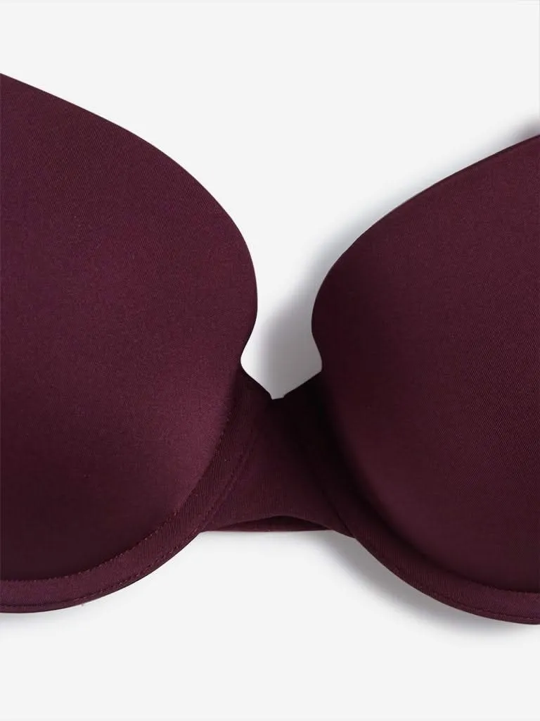 Wunderlove Burgundy Padded Wired Bra Set of Two