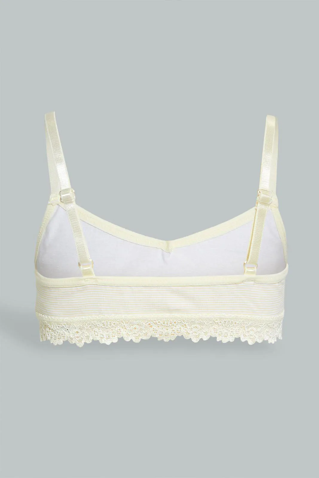 Yellow Embellished Bra Set (2 Piece)